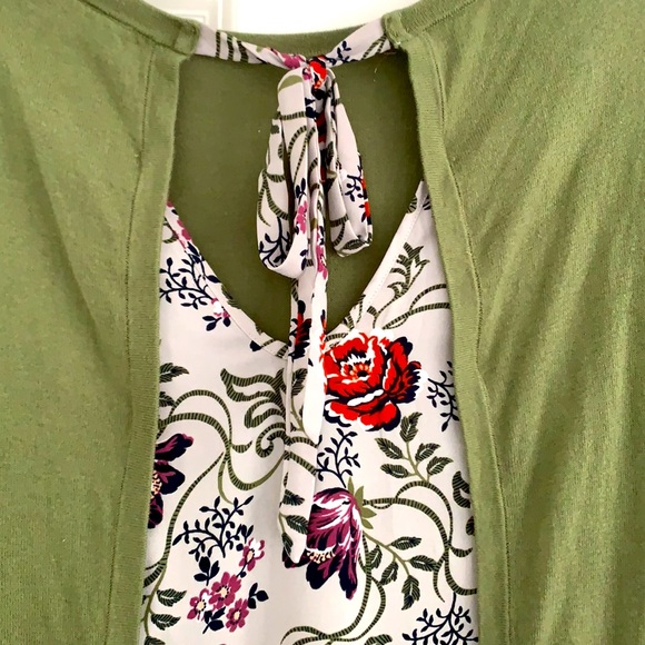 Loft Long Sleeve with tie/ design in back. Sz SP - Picture 3 of 5